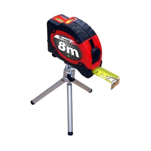 $TM FLEXOMETRO C/NIVEL LASER 8 M. x 25 MM. + TRIPOD