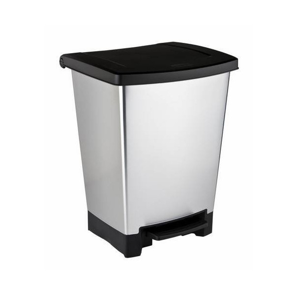 CUBO BAS. RECICL. 25LT C/PEDAL 2COMP. PL GR/PL CUR