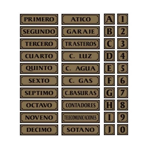 PLACA SEÑAL ADH 090X090MM PUERTA B ALU ORO SUPERL.