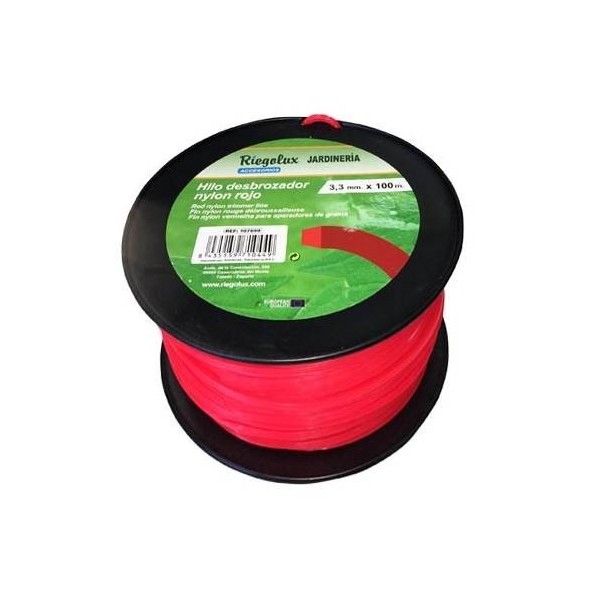 Hilo Desbrozadora Nylon Cuad.3,3Mmx100M Rojo