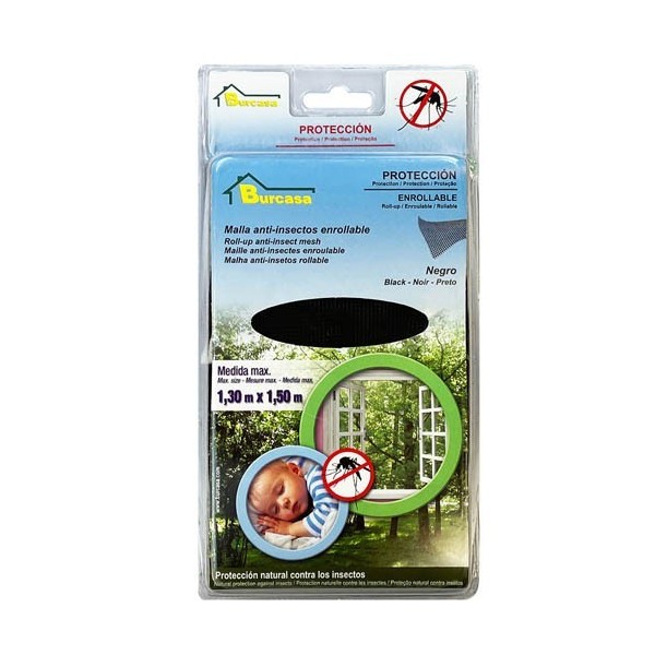 *BR MALLA ANTI-INSECT.ENROLLABLE NEGRO 1,3X1,5