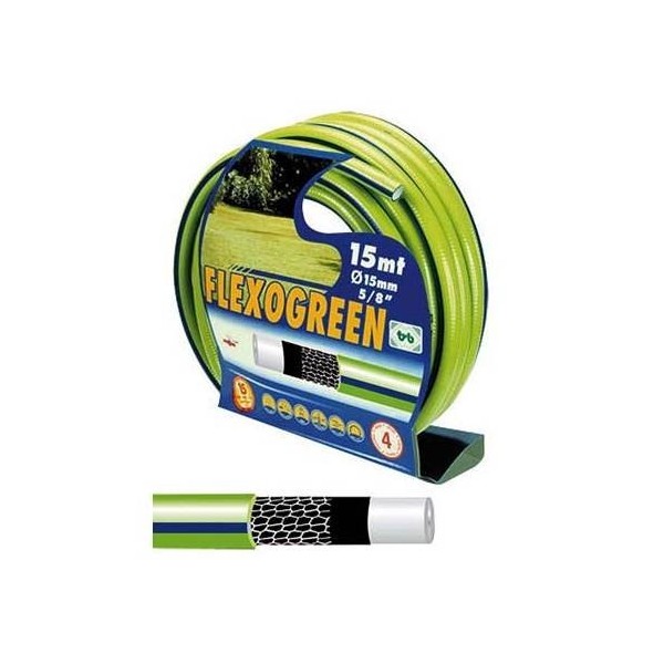 MANGUERA FLEXOGREEN 19MMX50M VERDE C/BANDA AZUL