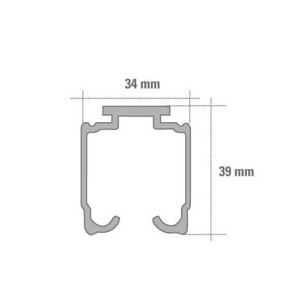 RIEL ACCS.CORREDERA 2MT 80KG ALUMINIO ANOD. RIEL U