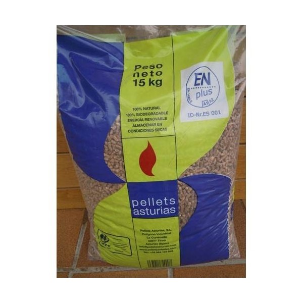 PELLET ESTUFA MAD 15KG SACO EN PLUS A1 PELLETS AST