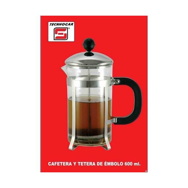 CAFETERA EMBOLO 08TZ-600ML TECNHOGAR