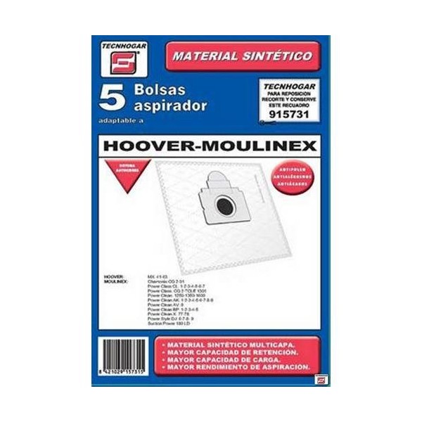 BOLSA ASPIRADOR PAPEL HOOVER-MOULINEX 915731 THOGA