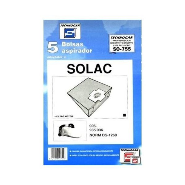 BOLSA ASPIRADOR PAPEL SOLAC 935-936 910755 THOGAR