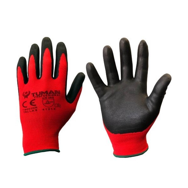 *TM GUANTE NYLON REC.NITRILO/FOAM ROJO T10