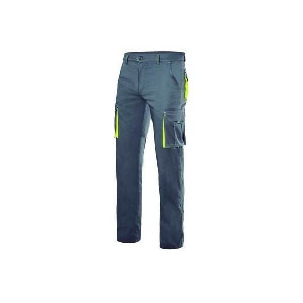 PANTALON TRABAJO T42 ELAST. GR/AMA MLTIBOL VELILL