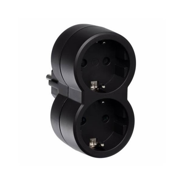 ADAPTADOR ELEC TT 16A-250V FRONTAL DOB ABS NE LEGR