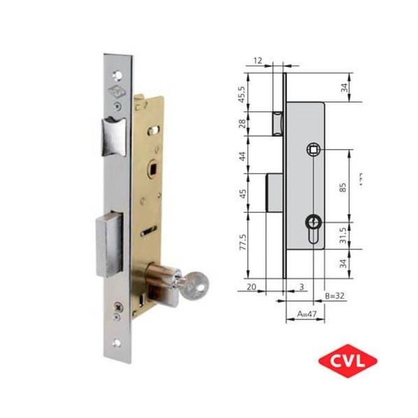 CVL CERRADURA EMBUTIR METALICA 1995/32/6