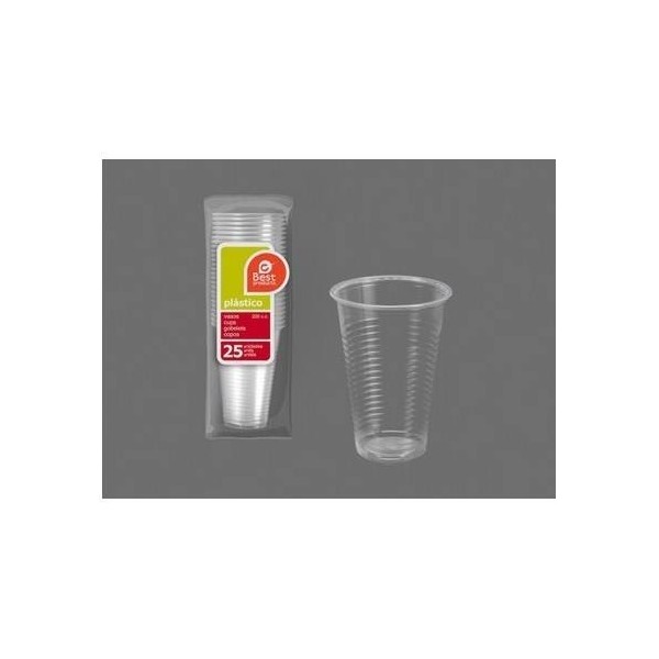 VASO DESECHABLE 220CC PL TRA 25 PZ