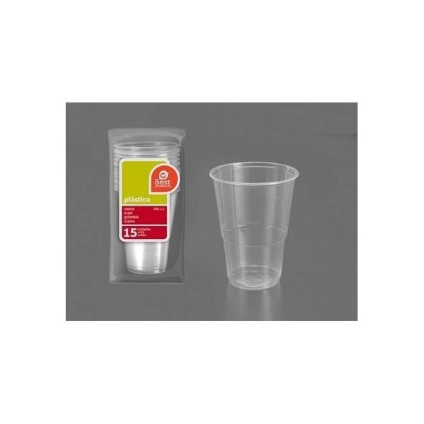 VASO DESECHABLE 330CC PL TRA 15 PZ