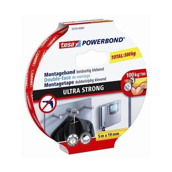 CINTA ADH 19MMx  5MT D/CARA BL TESA POWERBOND TESA