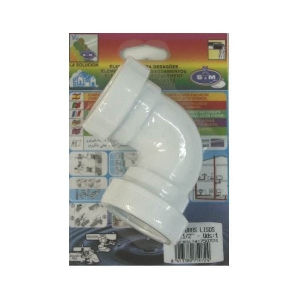 CODO FONTAN TUBO LISO 40MM PVC S&M