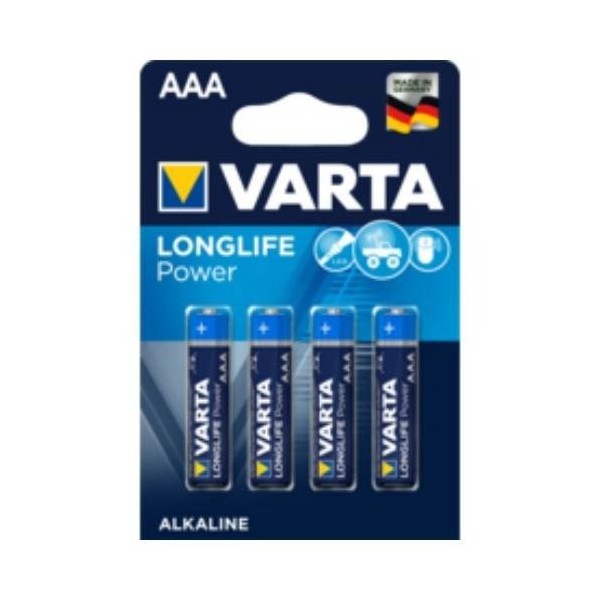 PILA ALCALINA LR03 AAA 1,5V LONGLIFE POWER VARTA 4