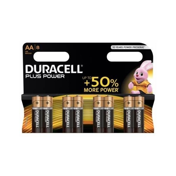 PILA ALCALINA LR06 AA 1,5V POWER PLUS DURACELL 8 P