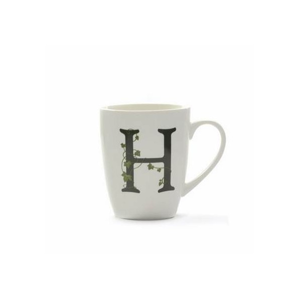 TAZA DESAYUNO C/ASA 380ML MUG LETRA H PORCEL LPB