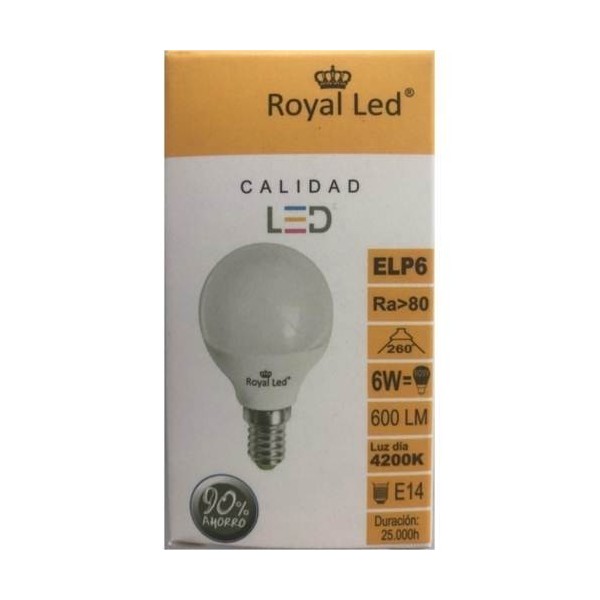 LAMPARA ILUMIN LED ESF. E14 6W 600LM  4200K ROYAL