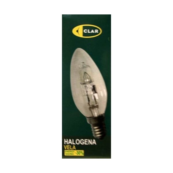 LAMPARA HALOGENA VELA E14 42W ECO CLAR