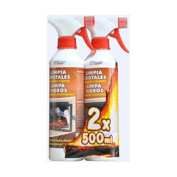 LIMPIADOR CRISTALES 500 ML ESTUFA 2PZ PYRO FEU 50