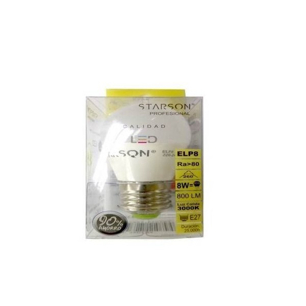 LAMPARA ILUMIN LED ESF. E14 8W 800LM 3000K STARSON