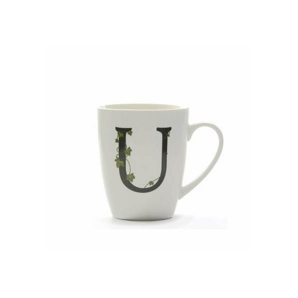 TAZA DESAYUNO C/ASA 380ML MUG LETRA U PORCEL LPB