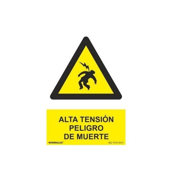 CARTEL SEÑALIZACION 210X300MM PVC ALTA TENSION PEL