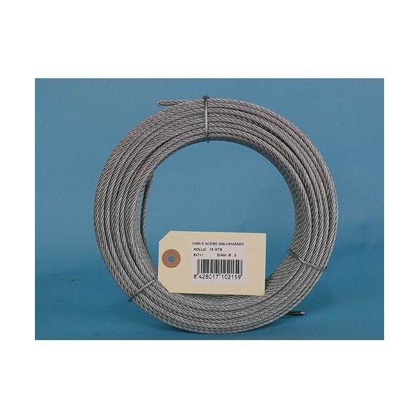 CABLE ACERO GALV 6X7+1 2MM CURSOL 15 MT