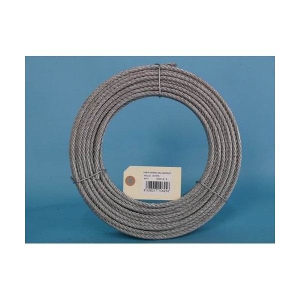 CABLE ACERO GALV 6X7+1 6MM CURSOL 25 MT