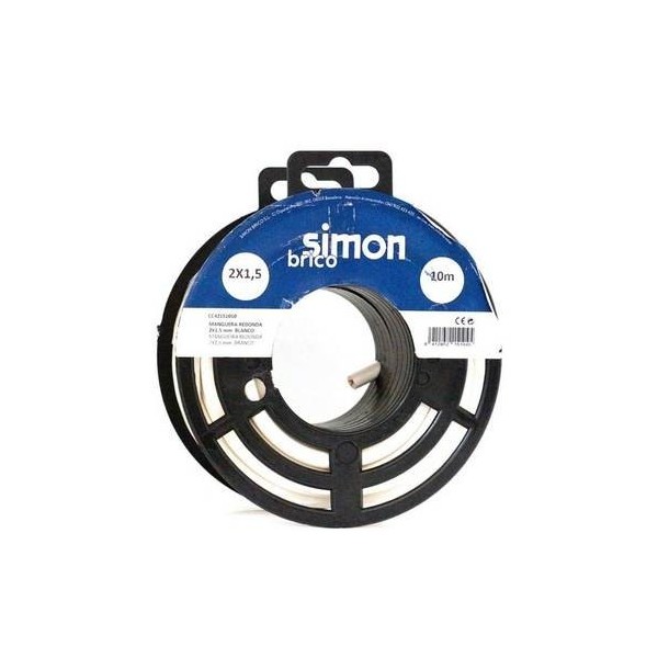 CABLE ELEC 2X1,5 10MT MANG SIMON B BL H05VV-F RDO