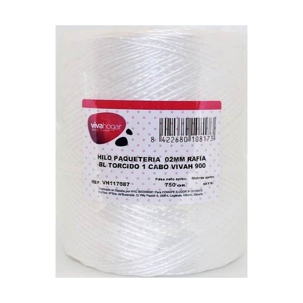 HILO PAQUETERIA 750GR 02MM RAFIA BL TORCIDO 1 CABO