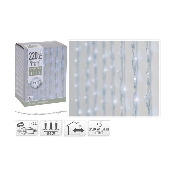 LUZ 220 LED CORTINA LUZ BLANCA